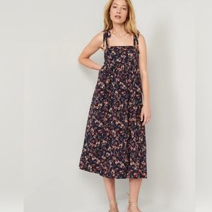 NWT Old Navy Tie Shoulder Floral Midi Swing Dress size XL